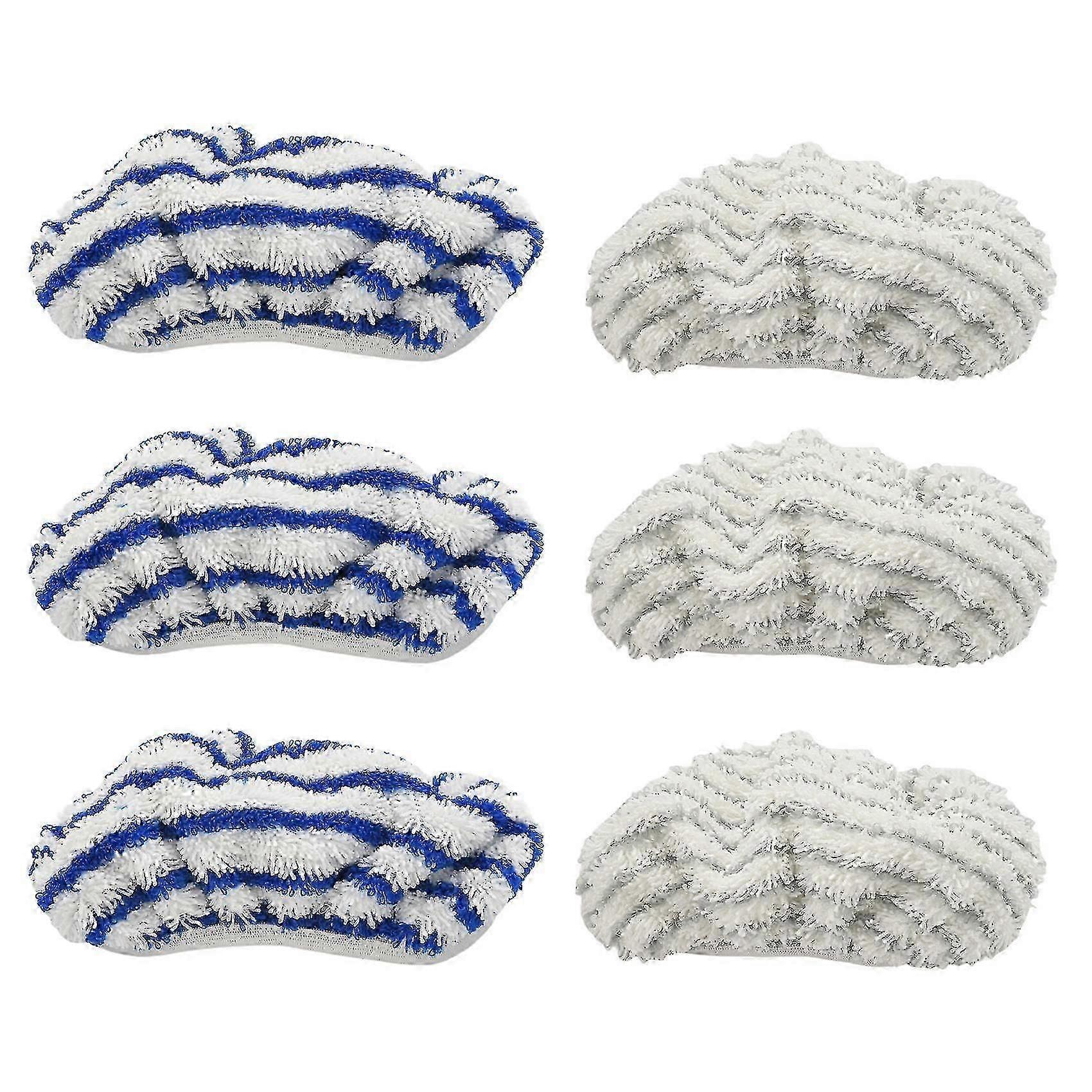 Replacement Microfibre Cloth Pads for Rowenta Clean&Steam ZR005801 Cleaner, Washable 6-Pack (RY7/RY8 Series)