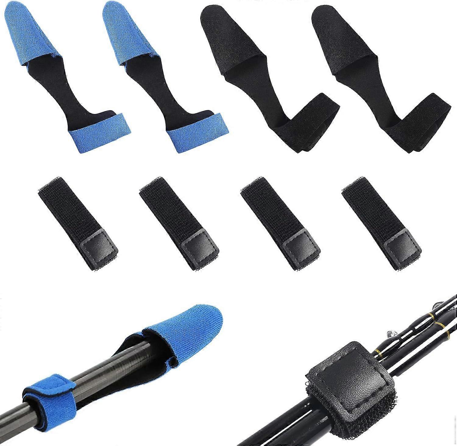 8 Pieces Fishing Rod Tapes, Protective Case for Fishing Rods, Elastic Fishing Accessories with Self-Adhesive to Safely Transport and Store Your Fishin
