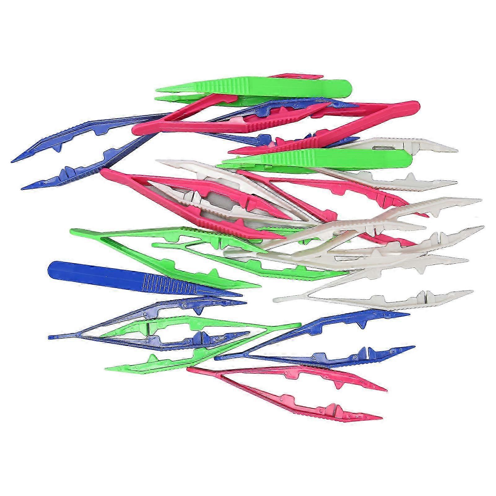 20pcs Multicolor Tweezers for Beading Projects, Lightweight and Durable Plastic Design