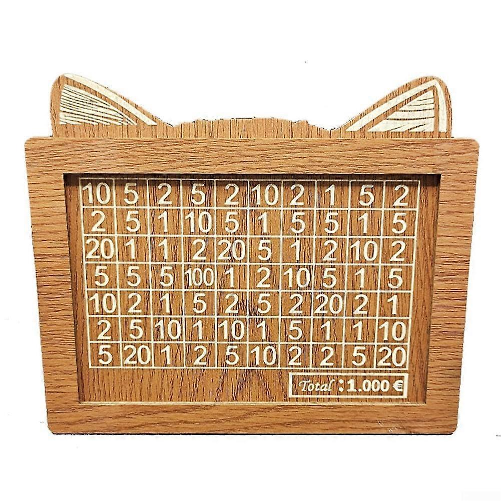 1 Money Box with Counter Money Saving Target Saving Habits Coin Cash Box (1000 Light Brown Cat)