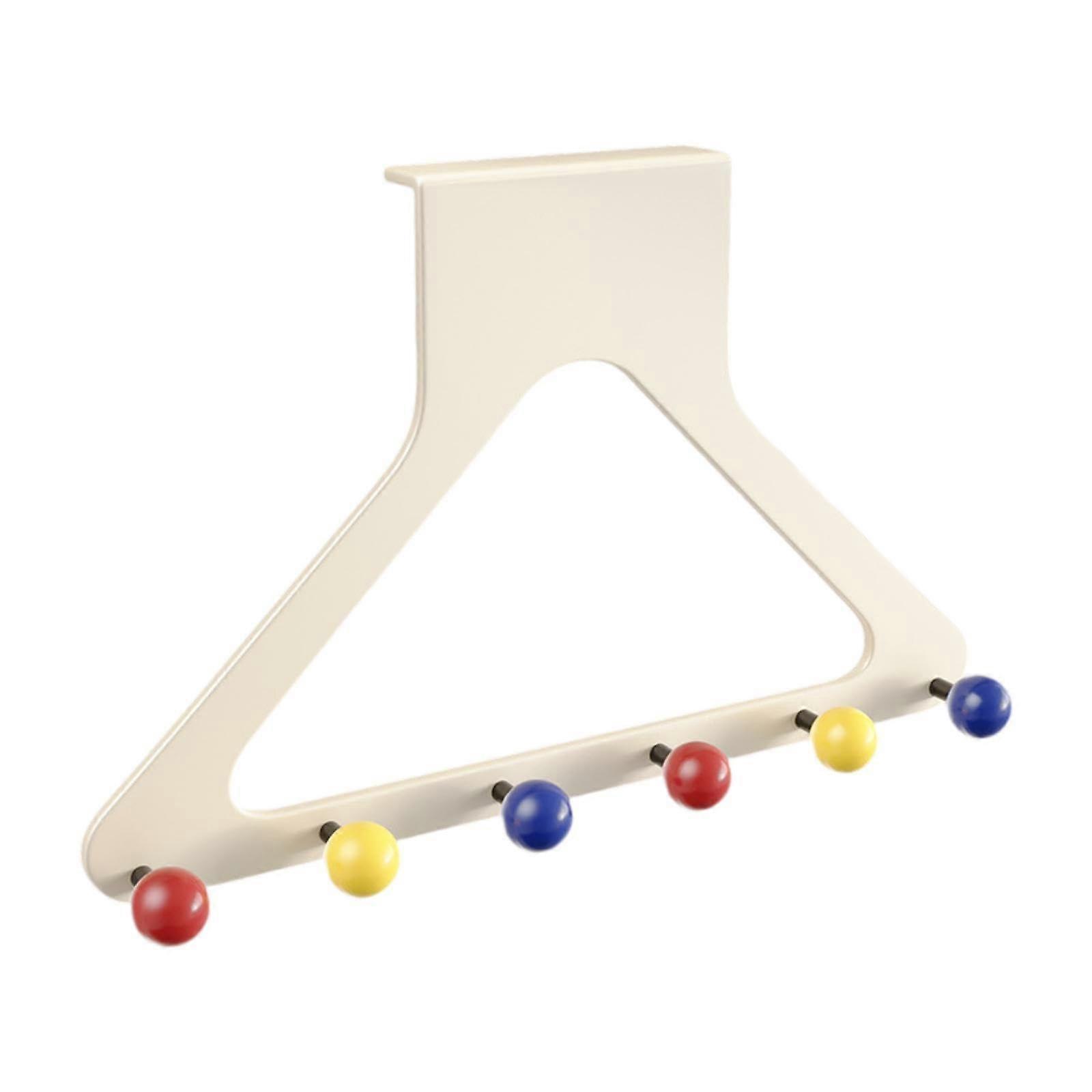 Door hooks, door hook holder, hanging storage, organizer with 6 hooks for hanging towels, hats, cabinets, bedrooms, dark colors