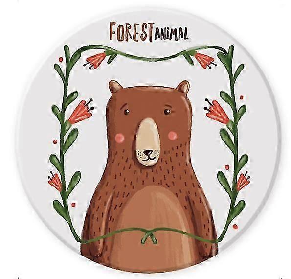 Set of 6 Diatomite Coasters Featuring Forest Animals for Heat & Moisture Protection