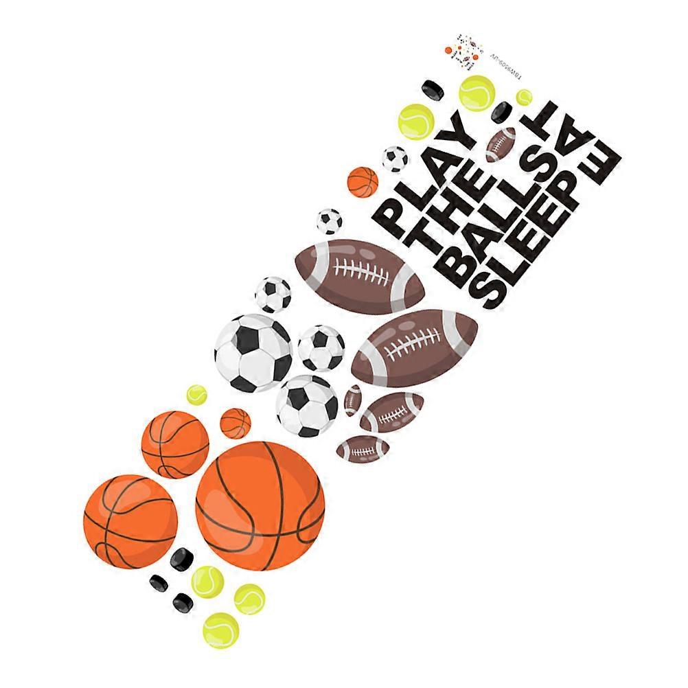 取り外し可能な漫画スポーツボールウォールステッカー – 寝室や保育園の装飾用のDIYサッカー&バスケットボールパターンデカール – 貼り付けとスタイルが簡単