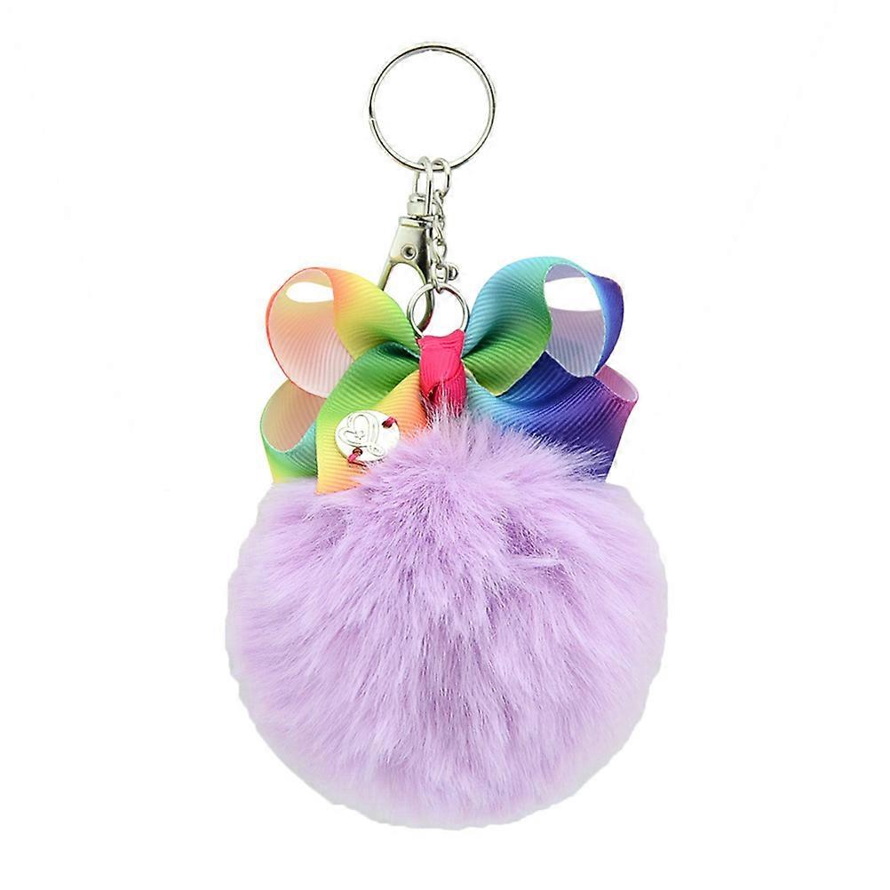 Fuzzy Pom Keychains Cute Soft Keyring Car Keyring Decorative Accessory 8x8cm 6Pcs For Cell Phone