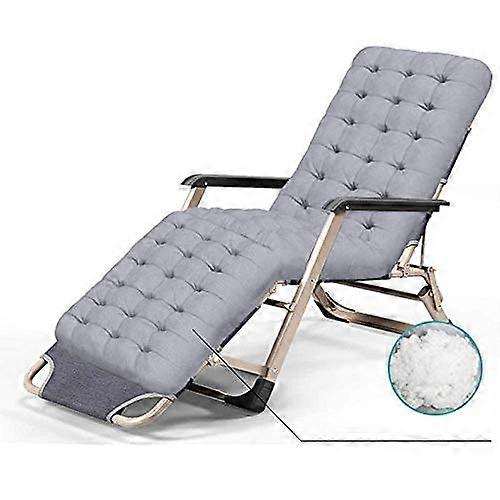Folding Sun Lounger, Folding Sun Lounger, Outdoor Sun Lounger, Breathable, Comfortable Load Capacity 200 Kg Gray Pearl Cushion