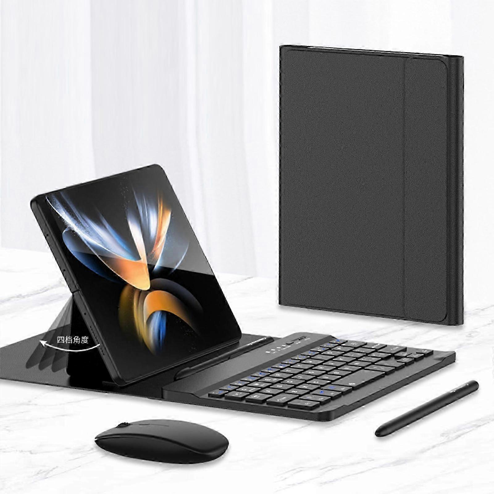 Leather Fold Stand Keyboard For Samsung Galaxy Z Fold 2 3 4 Bluetooth Wireless Keyboard With Stand and Pen Slot Case Cover