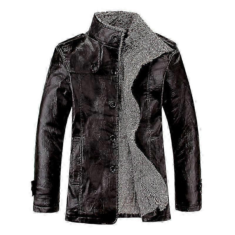 "Suurikokoinen nahkainen miesten takki syksyn ja talven käänne turkistakki isän nahkatakki"