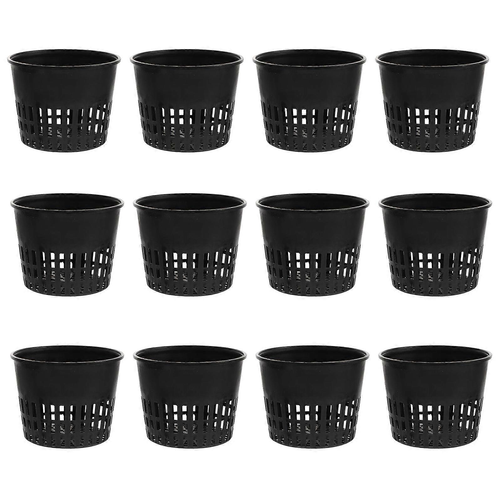 30Pcs Garden Plastic Net Baskets for Root Control and Hydroponics Planting