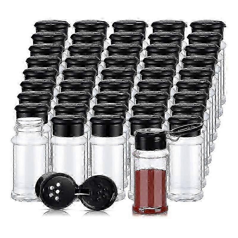 50 Pcs Plastic Spice Jars with Shaker Lids - Versatile Spice Containers & Seasoning Shaker Bottles for Kitchen Organization