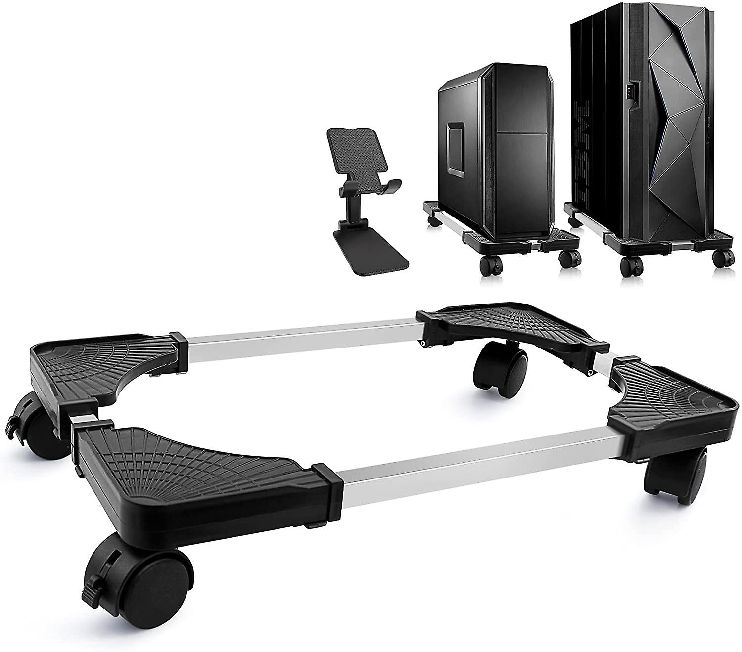 Fong Computer Tower Stand, Adjustable Mobile Cpu Stand With Rolling Caster Wheels, Pc Tower Stand Holder For Floor Ca
