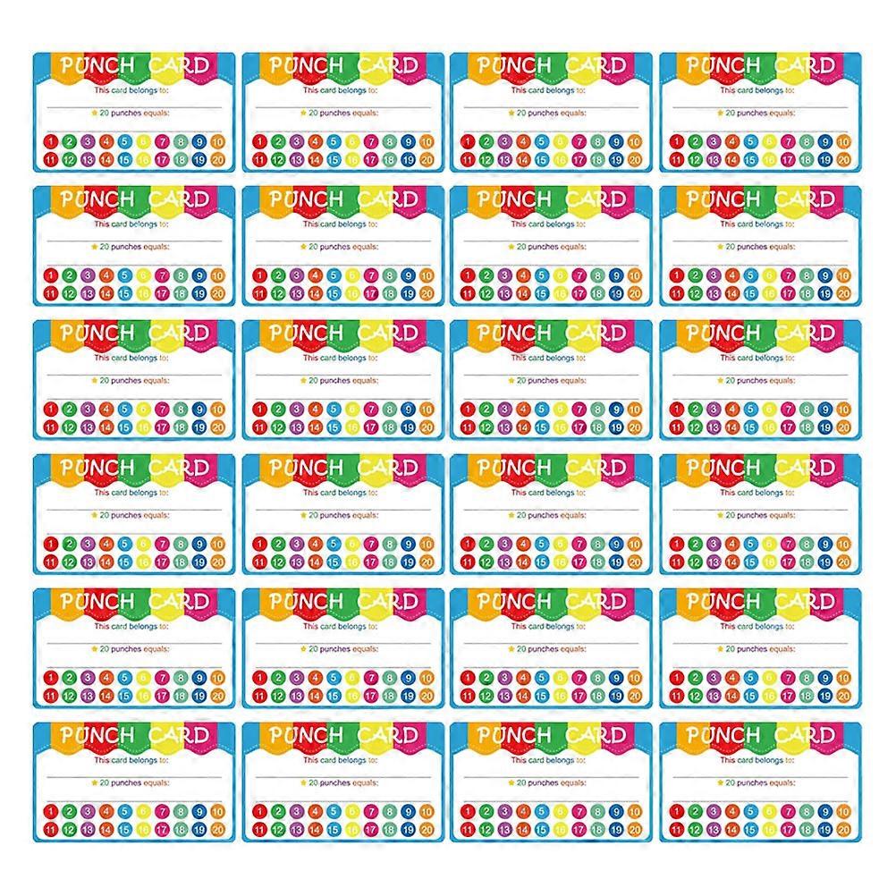 Student Punch Cards School Punch Cards Encouragement Cards Classroom Use Rectangular Paper Tracking Progress 50Pcs