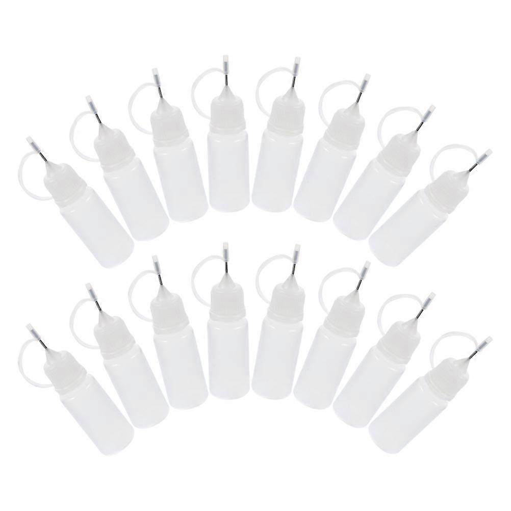 Needle Tip Squeeze Bottle Empty Refillable Bottles Diy Projects Industrial Users 10ml White 16Pcs
