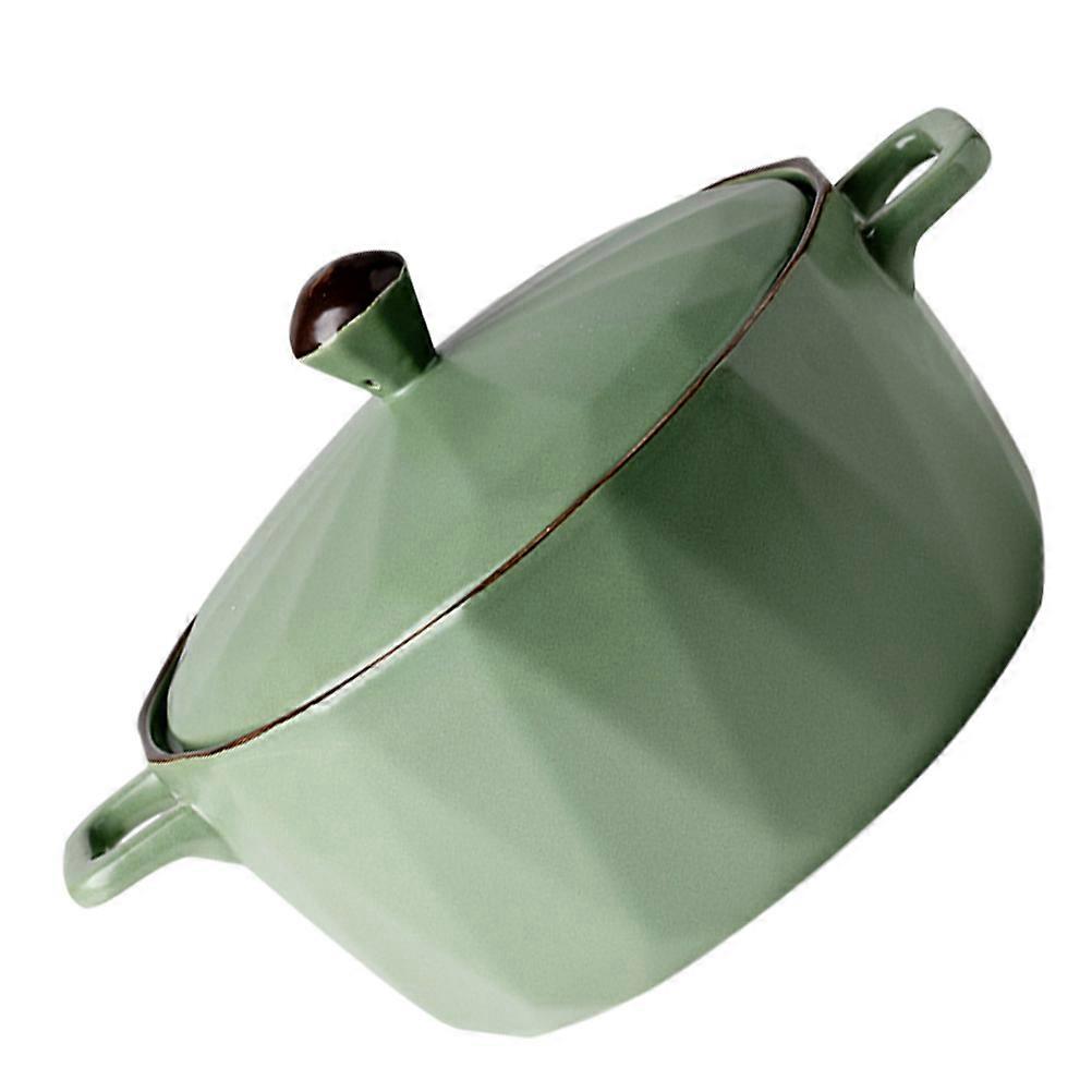 Large Ceramic Bowl Double Handle Design for Fruit Serving Easy to Clean Non-permeable 6.5in 1Pc