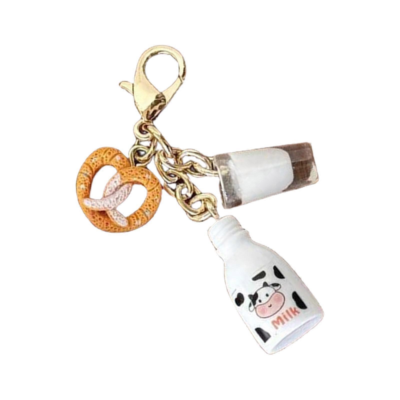 Milk Bread Themed Key Holder Ornament Coin Pouch Lightweight Charm User Friendly Decoration For Keys Wallets Journals Multicolor