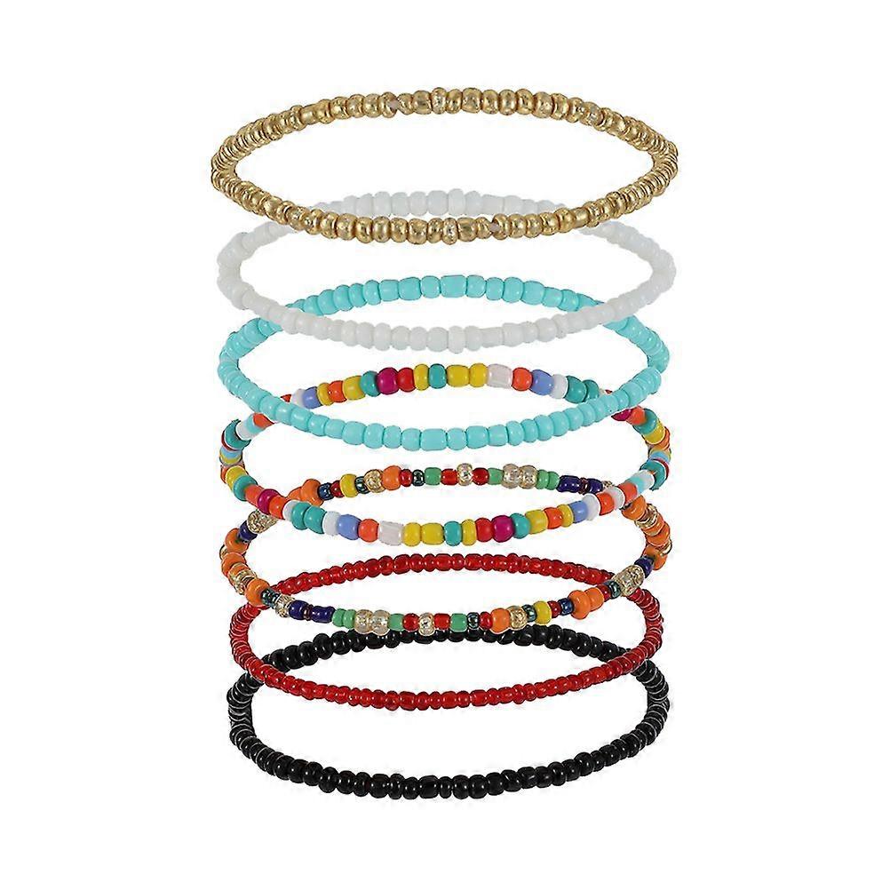 7Pcs Wrist Chains Single Layer Bracelets Hand Pendants Simple Wrist Decorations (Random Style)