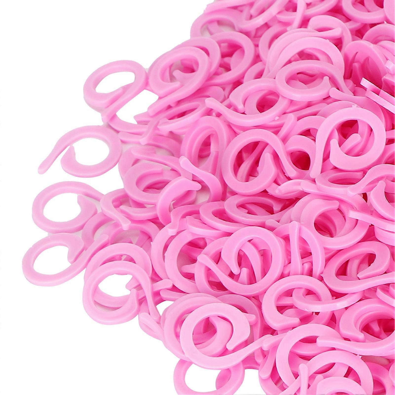 500Pcs Plastic Knit Marker Pink Counting Split Ring Crochet Locking Sewing Accessories S