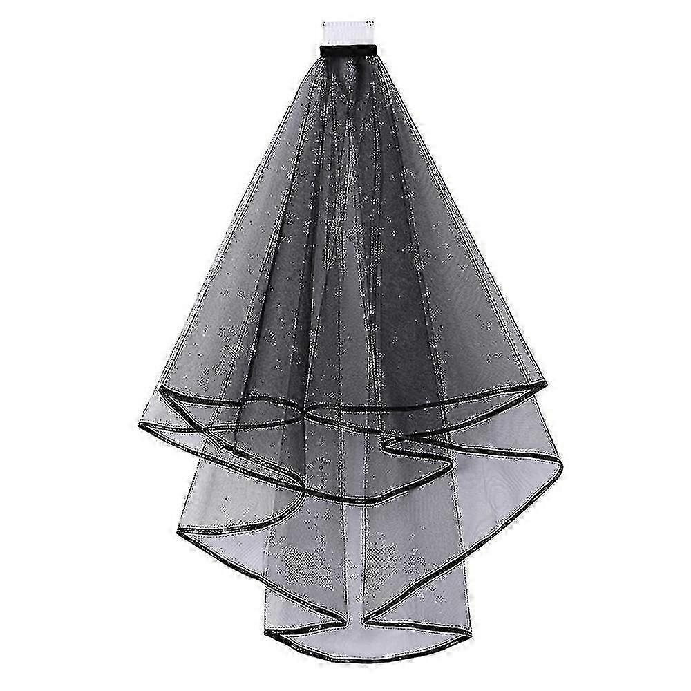 المرأة عارضة تول الحجاب مع مشط الشعر الثابت الشريط التفاف غطاء الرأس الزفاف ماكياج التعارف