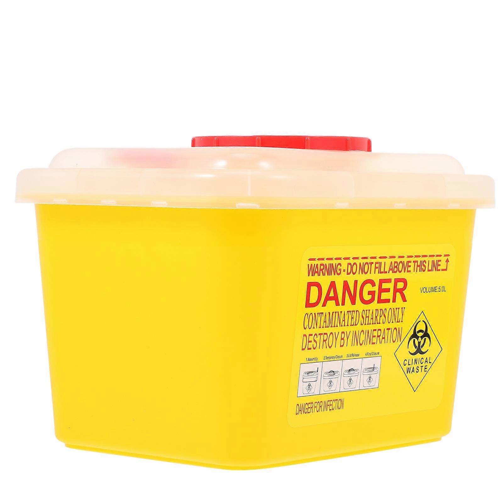 Shop Broken Box Waste Storage Container Rectangular Style General Users Studio Use Yellow 24x20x16cm Disposal 1Pcs