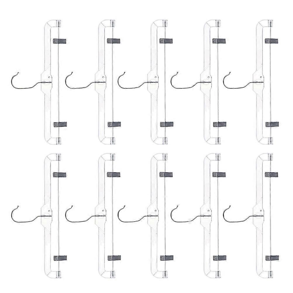 Transparent Skirt Hangers with Clips 10pcs Plastic Iron Hangers for Pants and Clothes at Home