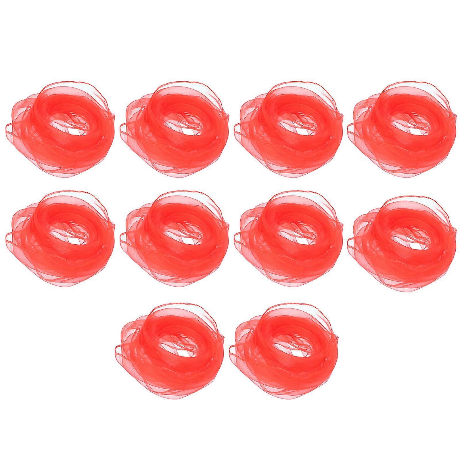 Dance Accessories Chiffon Square Juggling Dance Red 45.00X45.00X0.10CM Performance Props 10Pcs