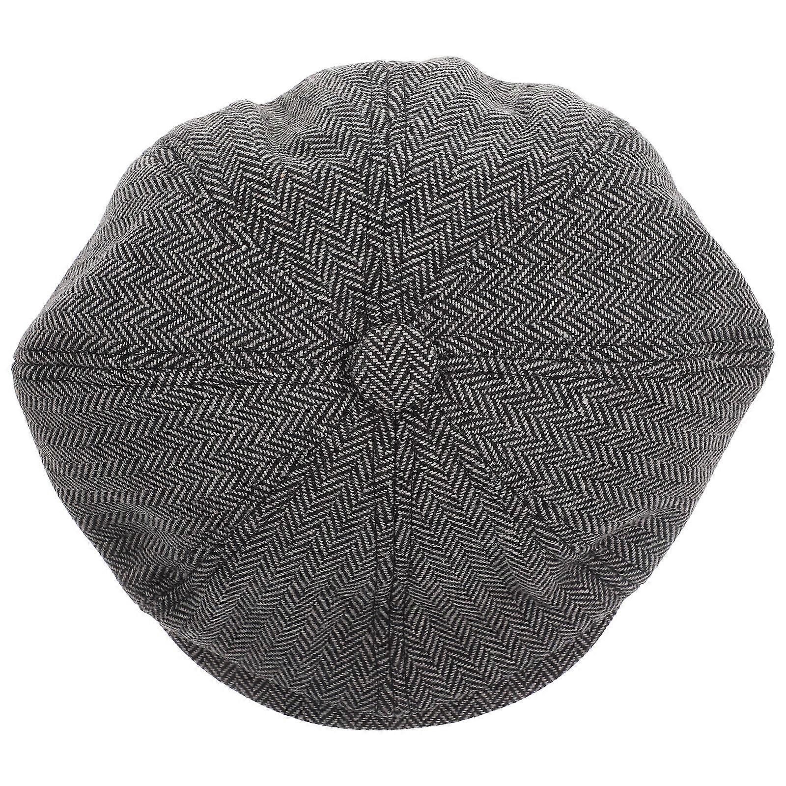 Dark Grey Octagonal Hat for Women Made of Polyester and Polyamide Soft Comfortable Stylish