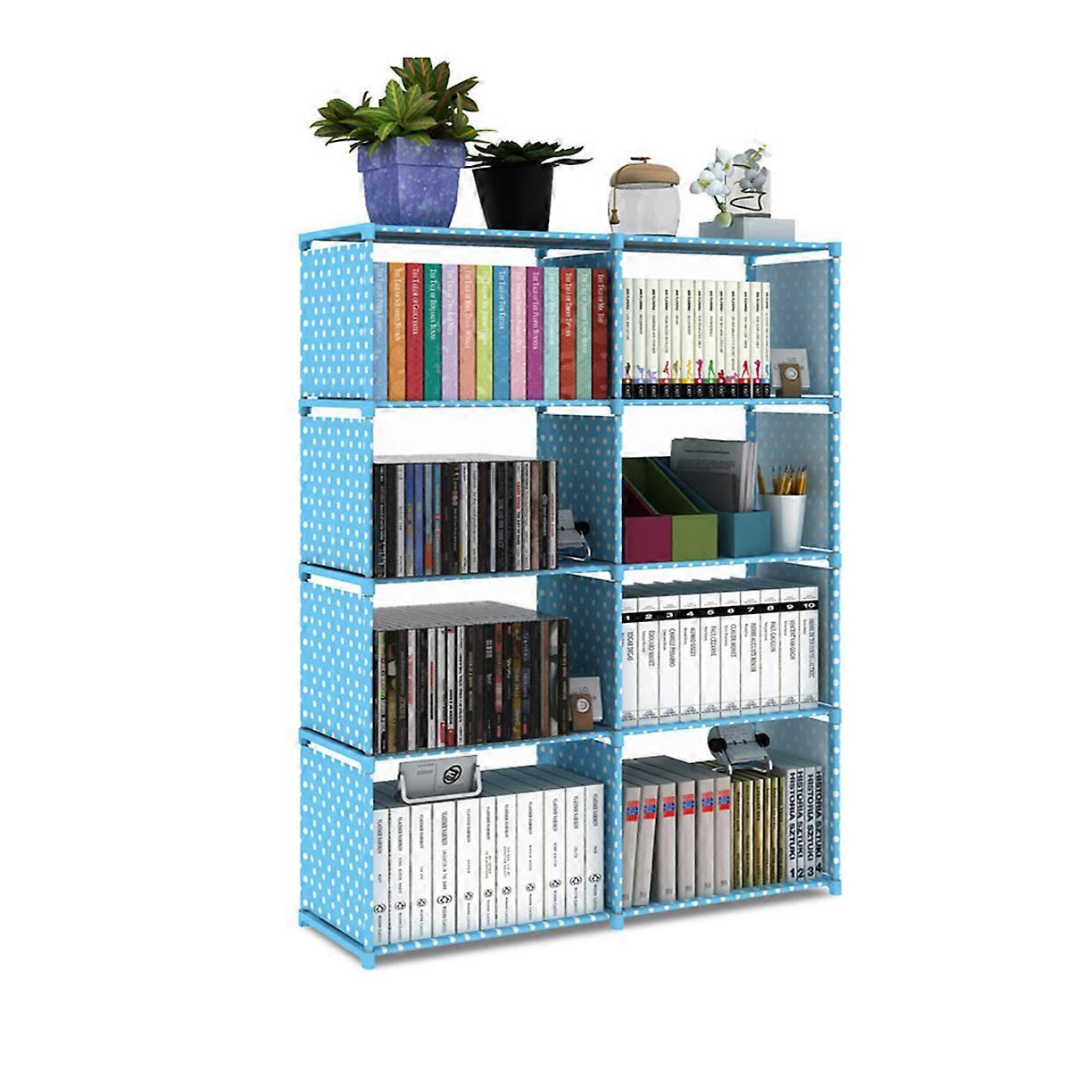 Home Bookshelf Small Book Shelves Adjustable Bookshelf Double Row Metal Non Woven Fabric For Homeowners Students 1Set