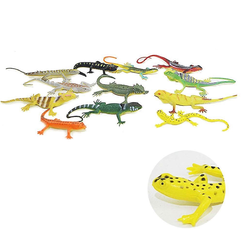 Small Fake Lizards Realistic Plastic Reptile Toys For April Fool's Day Assorted Color 15 x 2 x 1 Cm Inspiring Imagination 12Pcs