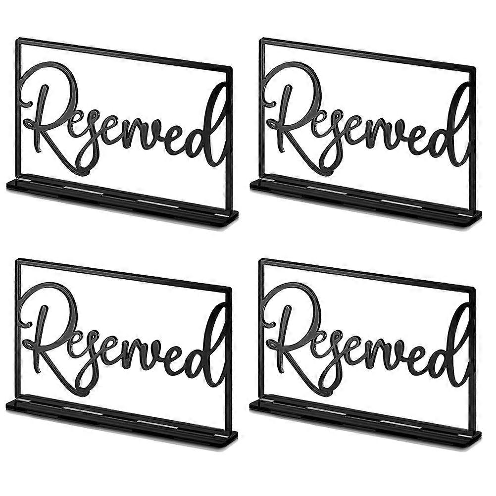 Acrylic Reserved Table Sign for Wedding Party and Restaurants with Clear Signage 4 Pieces