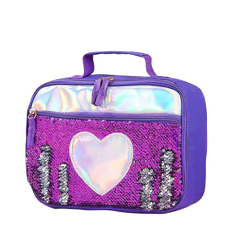 Small Insulated Bag Portable Thermal Picnic Lunch Box For Protein Shake Bottle Sporting Purple Polyester 1Pack