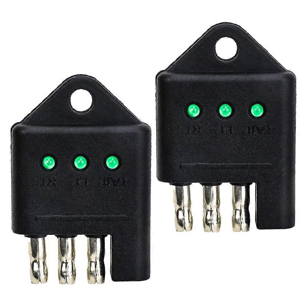 2pcs Pin Trailer Plug Adapter with Turn Signal Tester for Efficient Trailer Light Circuit Testing – Versatile Vehicle Wiring Diagnostic Tool