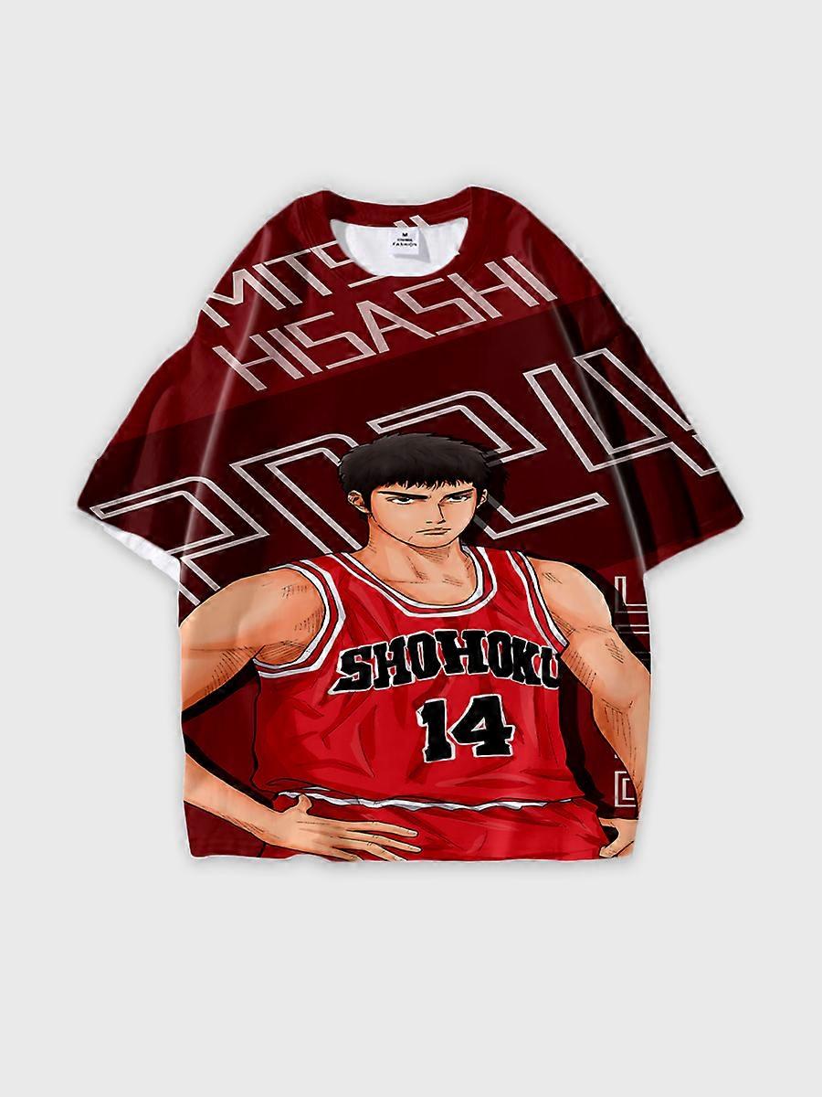 T-shirt round neck Role Pattern loose short sleeve C21