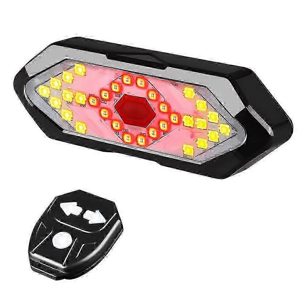 2025 Bike Tail Light - With Wireless Remote Control Arrow Turn Light 5 Modes USB Rechargeable