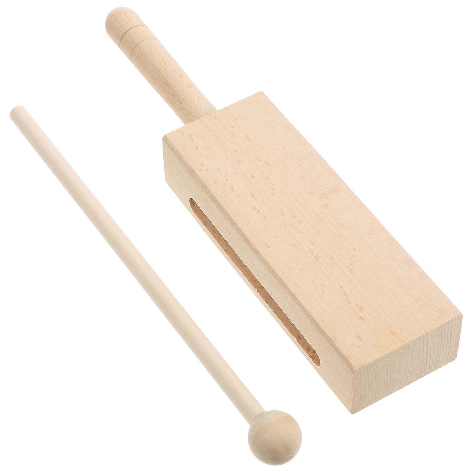 Rhythm Instrument Set Durable Wood Percussion Block with Mallet for Band Performances