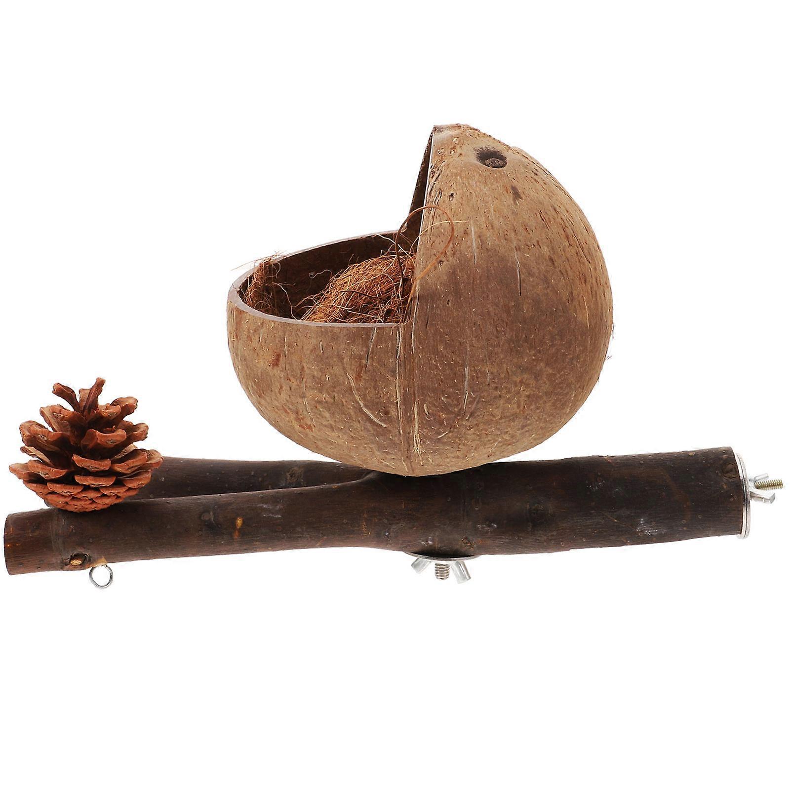 Portable Bird Stand for Parrot Exercise and Play Time with Synthetic Material Light Brown 1 Piece