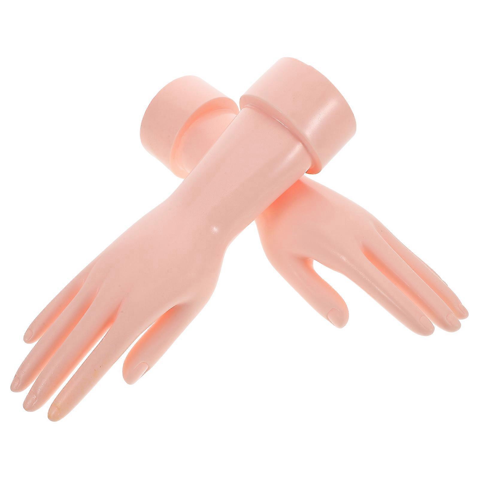 Hand Ring Holder Countertop Trinket Stand for Decoration Beige PE Material 2 Pieces