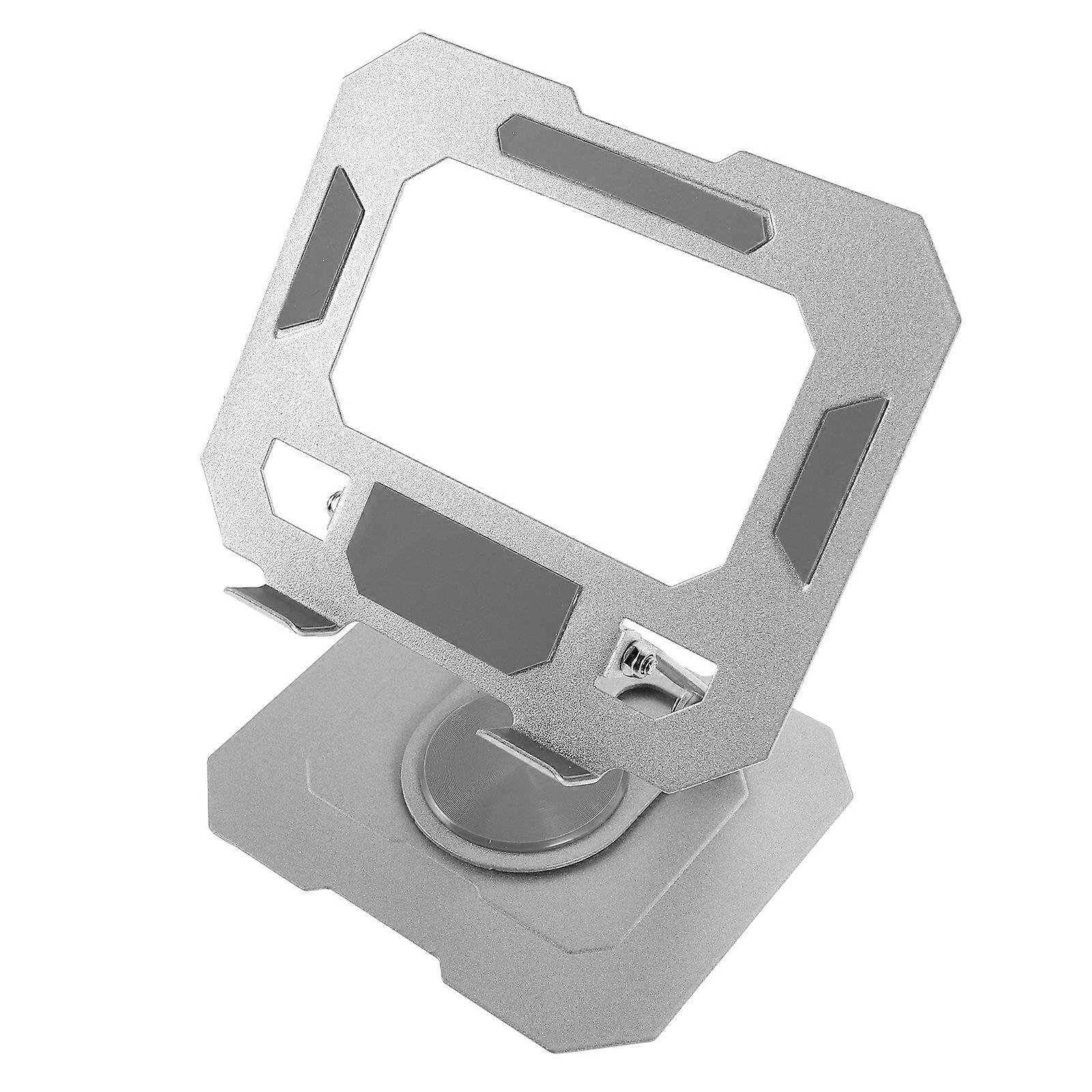 Ventilated Phone Stand Foldable Tablet Holder For Home Office Adjustable Height Angle Silver 1Pcs