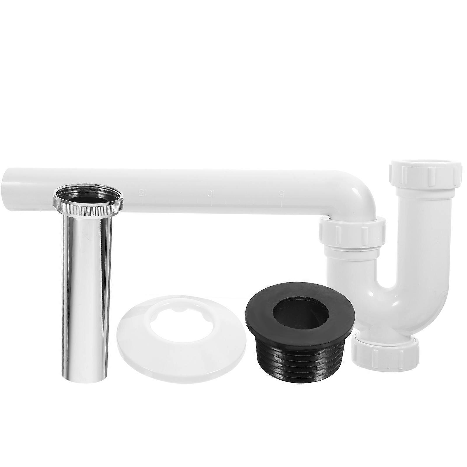 Wall Mounted PVC Drain Pipe for Bathroom Sink – Space Saving Design, Odor Prevention, Easy Installation, Suitable for Various Basins