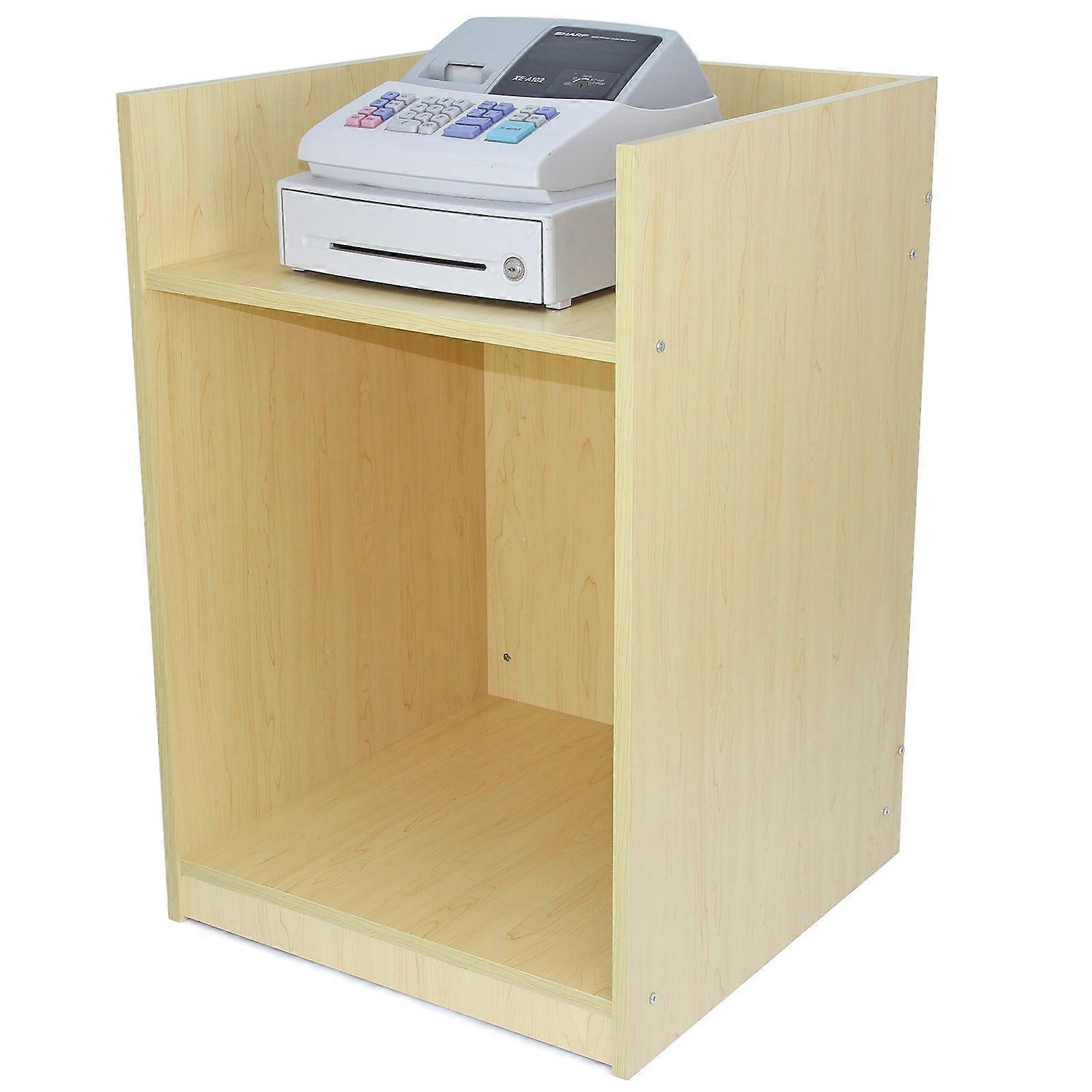 Shop Counter Till Block Stand Maple TB60 Retail Storage Unit Modular Cabinet Reception Cash Desk
