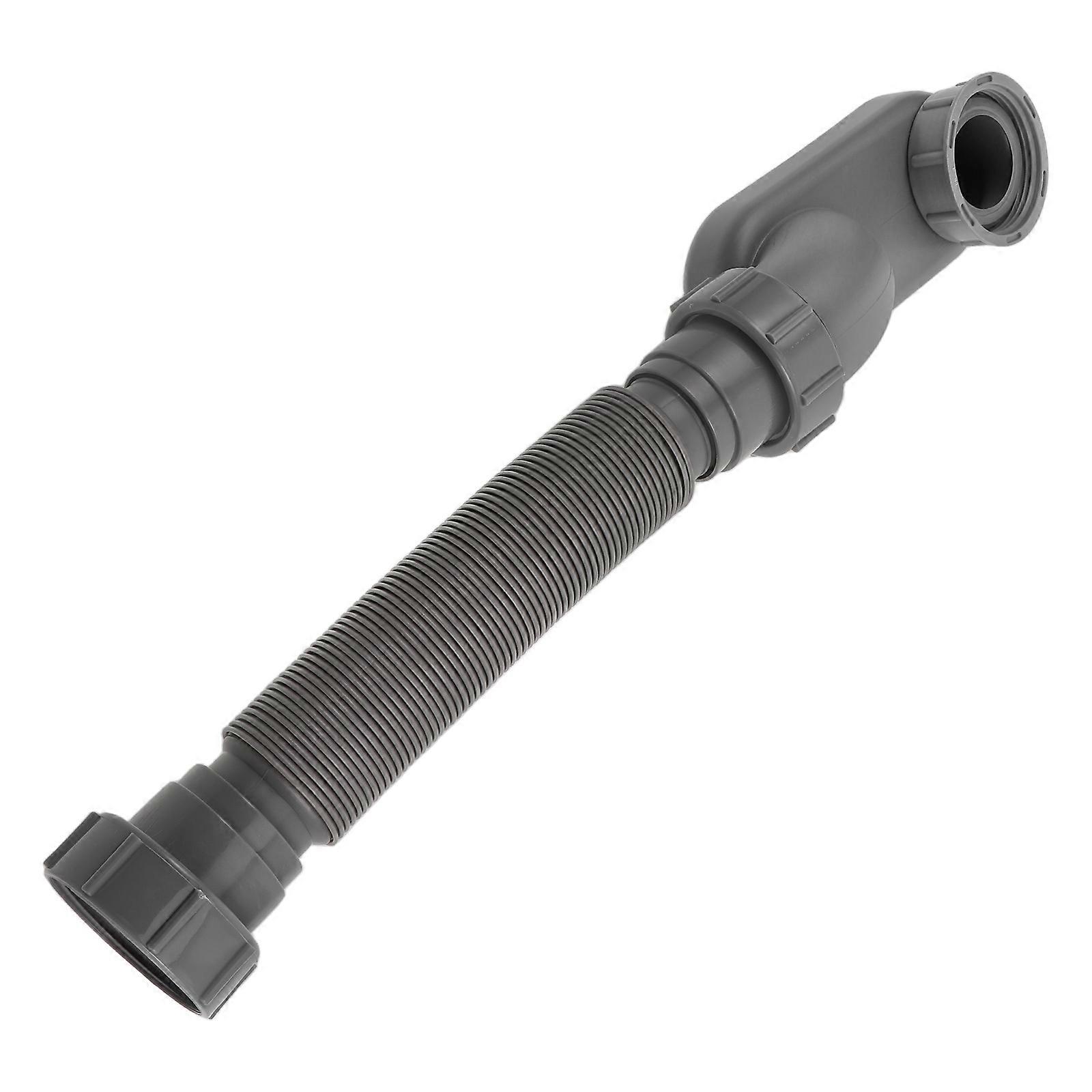 Flexible Plastic Drain Hose for Washing Machines – Stylish Grey Design, Easy Installation for Kitchen & Bathroom Use, Multifunctional Waste Pipe