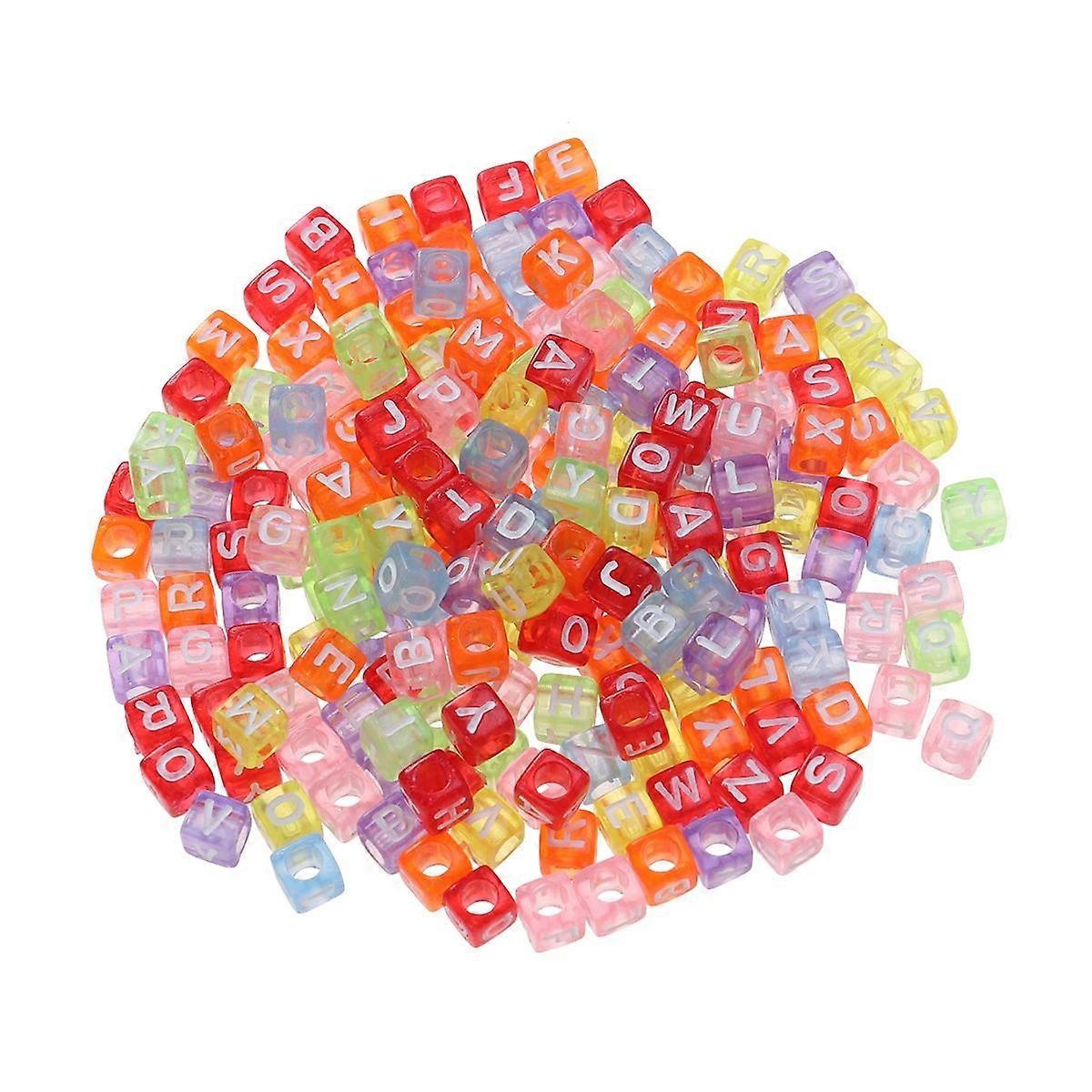 Acrylic Cube Alphabet Beads for Jewelry Making Assorted Color 6mm