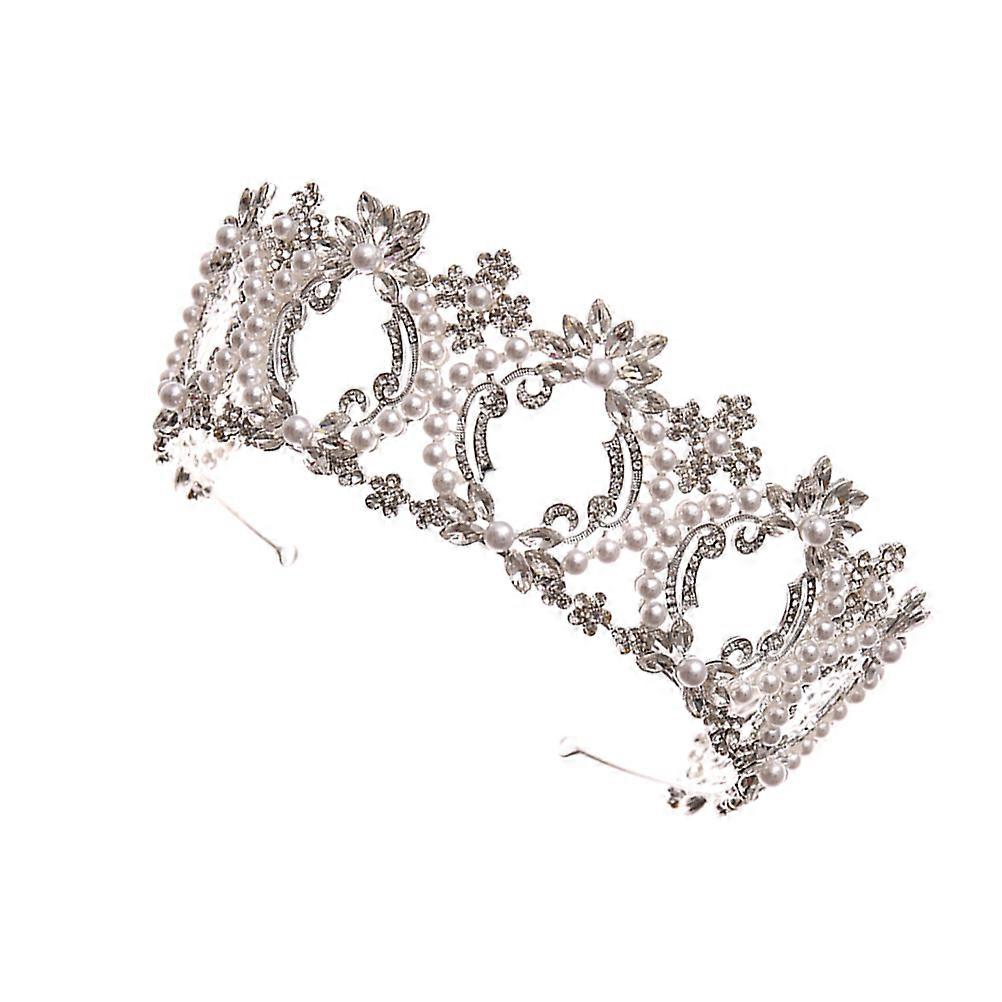 Elegant Silver Bridal Crown Headdress For Weddings And Engagements Shiny Lightweight Durable 1Pack