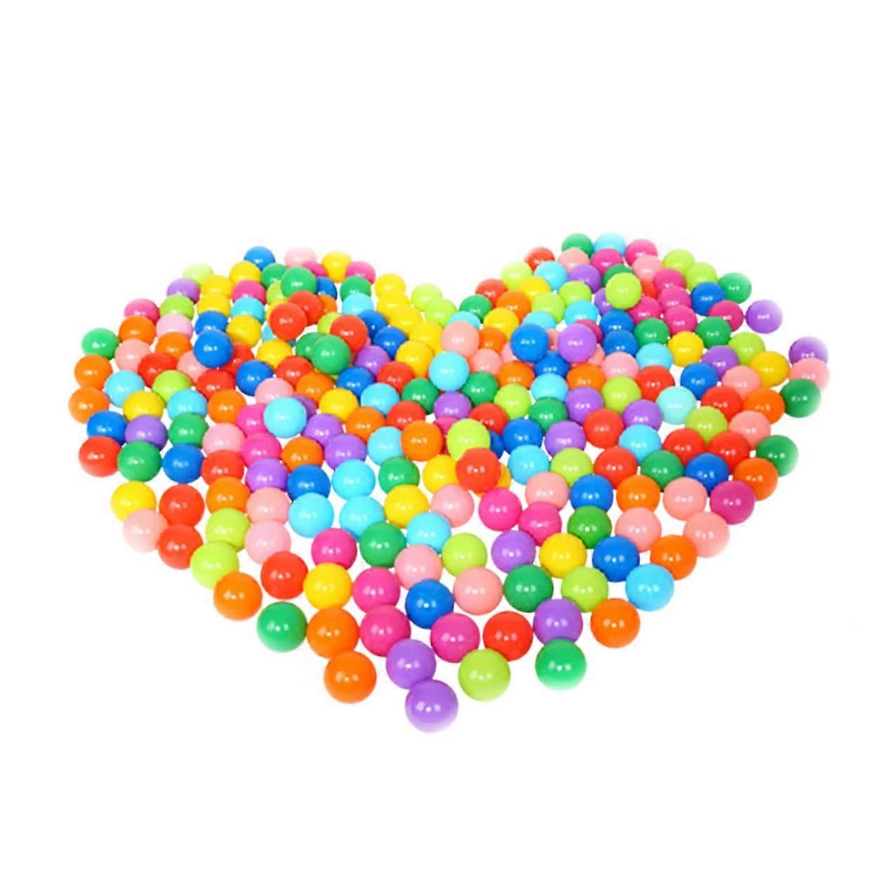 100 pieces colorful plastic sea balls for birthday parties, events, playgrounds, and pools, packaged in a mesh bag.