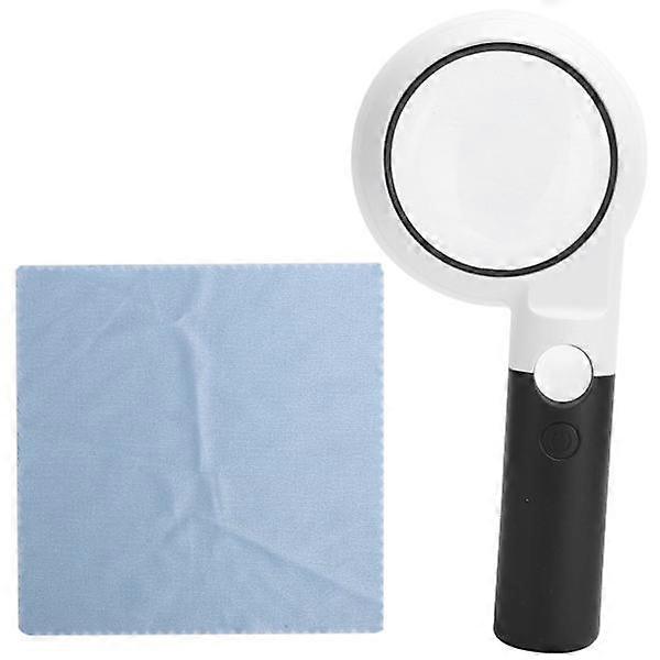 Handheld Magnifying Glass 5X Main Lens 20X Secondary Lens Magnification with 11 LEDs for Reading