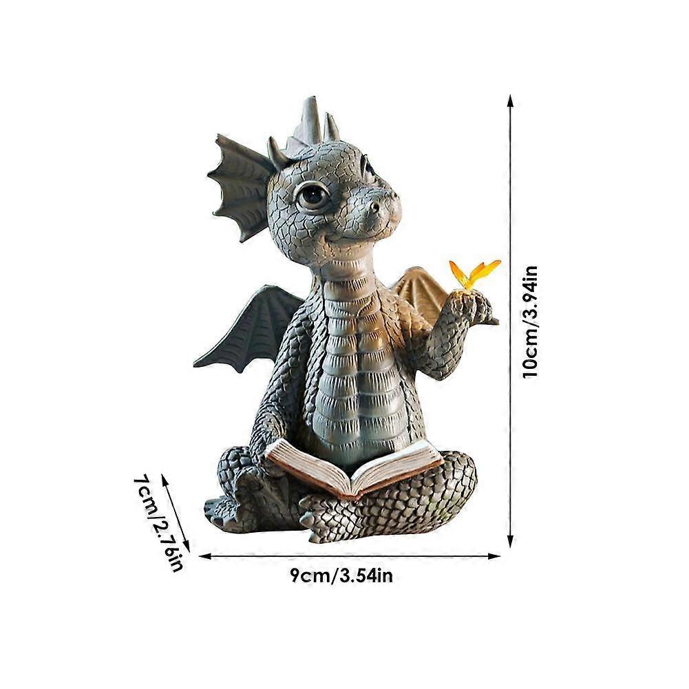 Small Dragon Sculpture Garden Decor Resin Zen Dragon Figurines Statue Ornaments for Garden Lawn Fence Backyard Wall Decorations