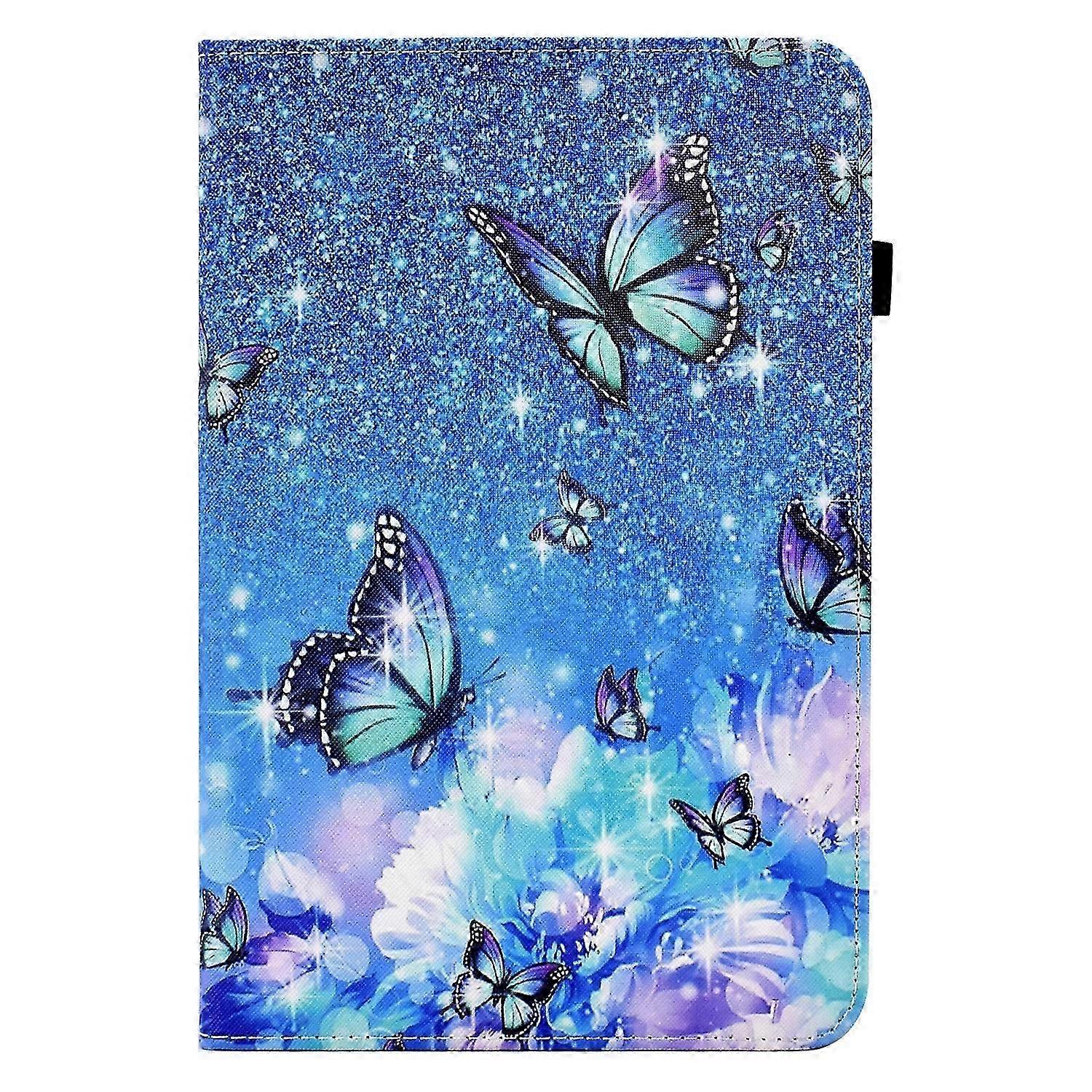 Tablet Case For Lenovo Tab M10 Plus Colored Drawing Stitching Elastic Band Leather Smart Tablet Case(Butterfly)