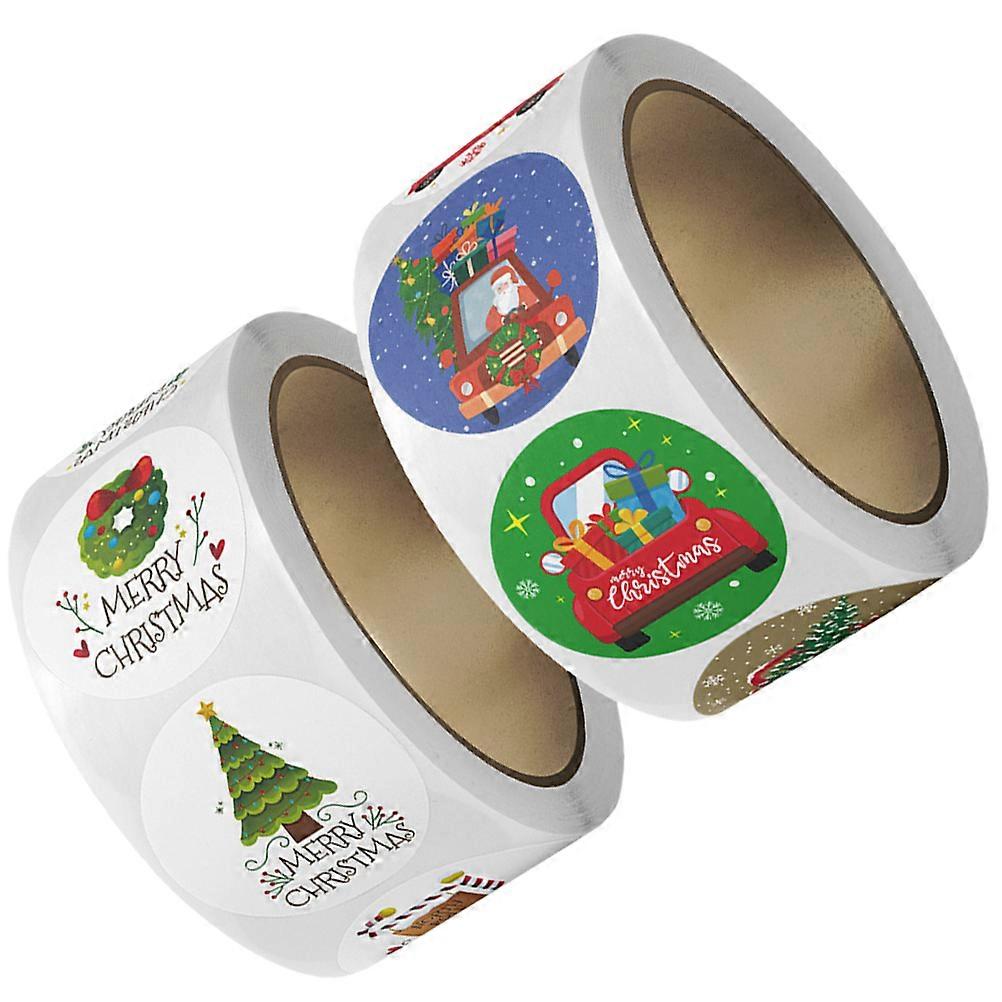 Sealing Sticker Labels For Gift Wrapping Multi Decorative Suitable For Christmas Gift Boxes 2 Rolls