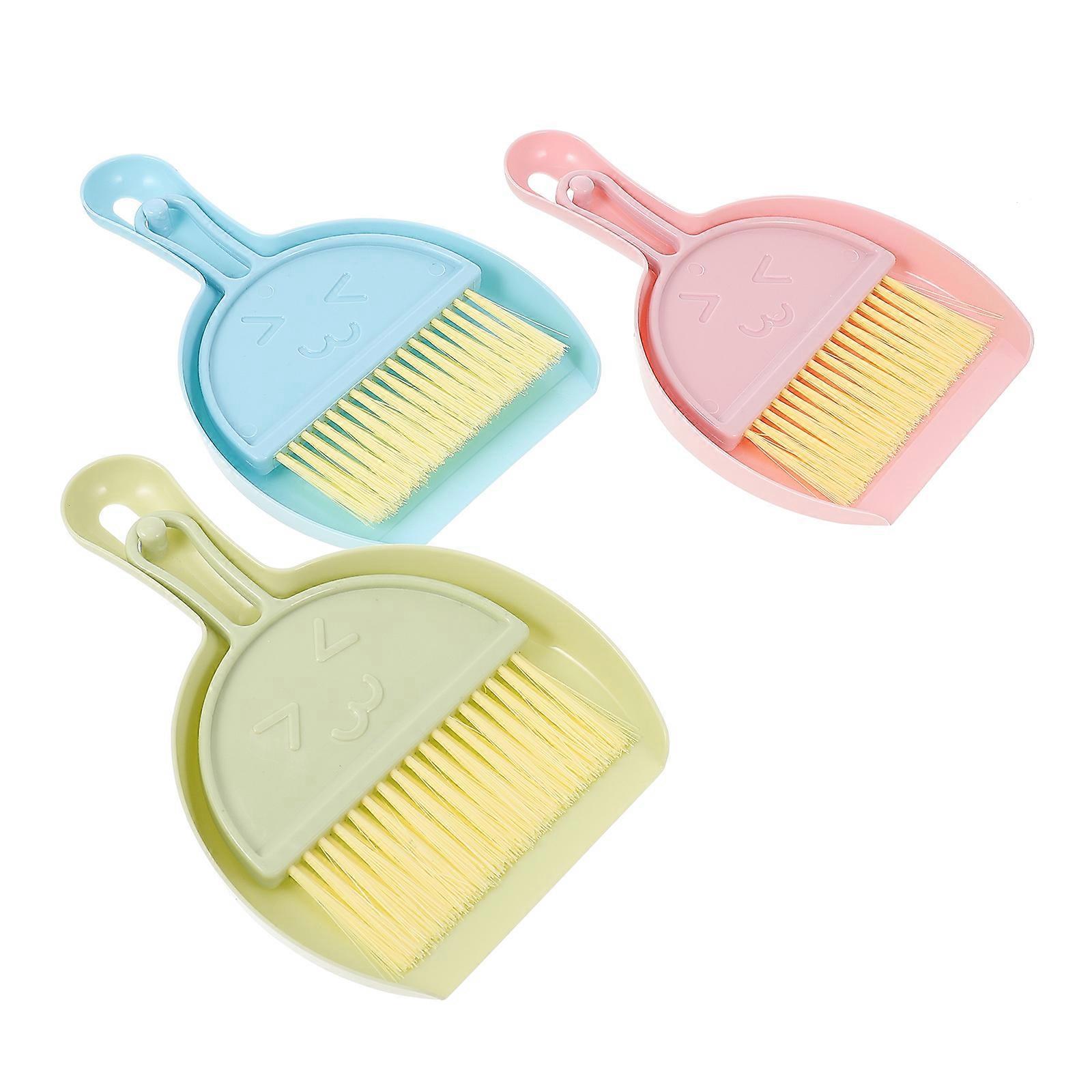 3 Sets Mini Broom Dustpan for Hamster Cage Clean Tool Guinea Pig Broom Small Pet Supplies