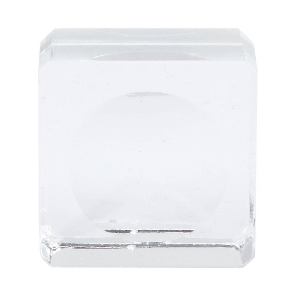 Transparent Crystal Glass Stand for Decorative Ornaments at Home Office Stylish Square Base
