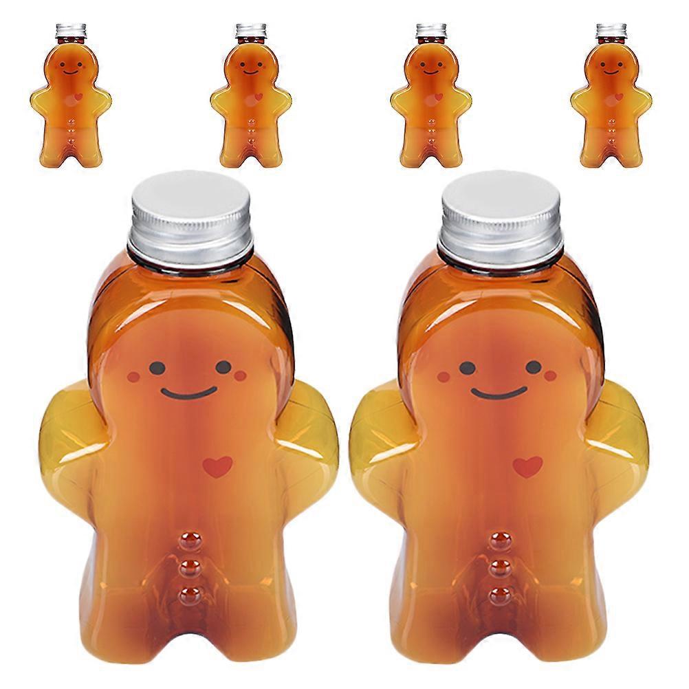 Christmas Theme Gingerbread Man Drinking Bottles 500ml Perfect For Holiday Celebrations Display 6Pcs