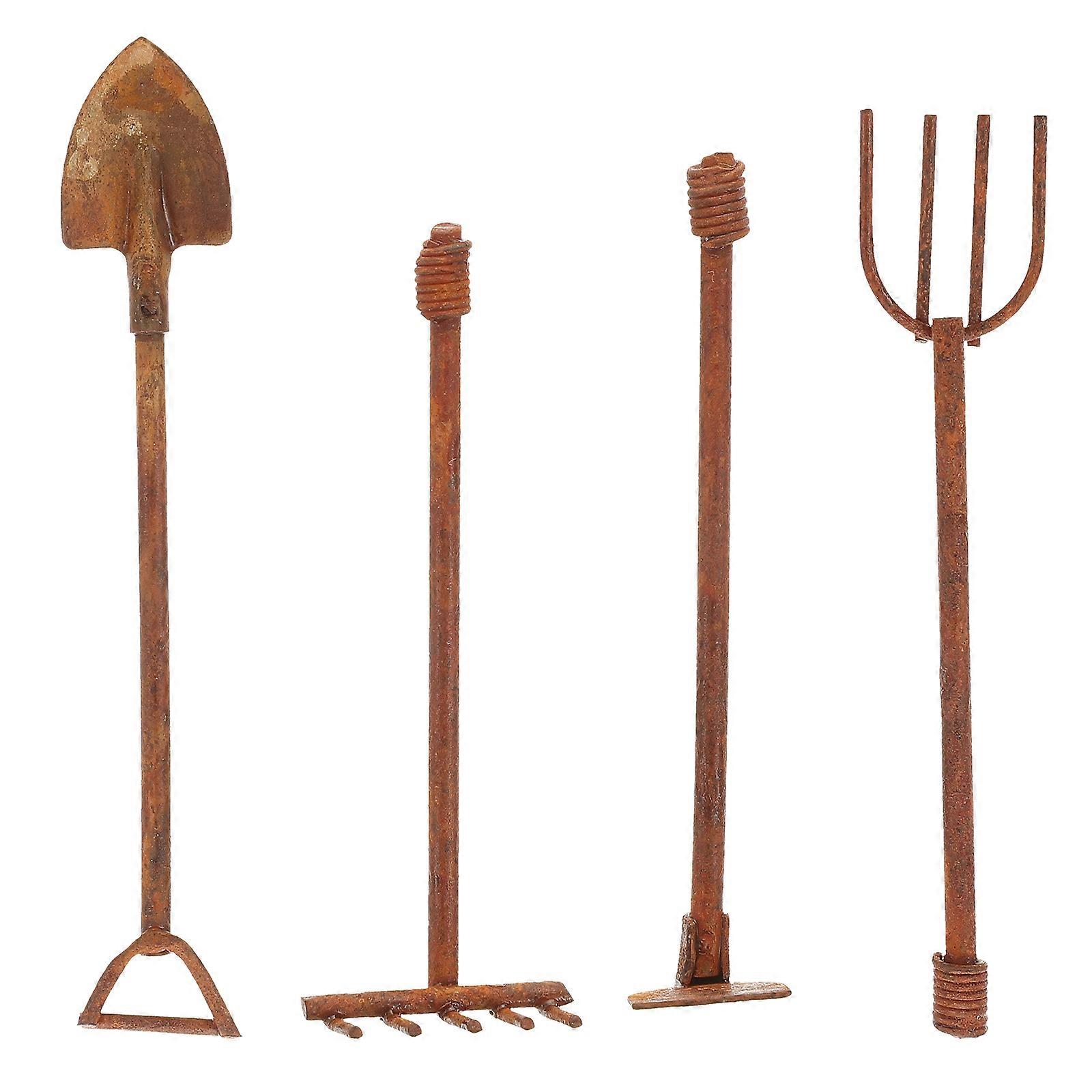 Gardening Tool Model Mini Garden Supplies Scene Decoration Children's Toy Brown 65X08X02Cm 1Set